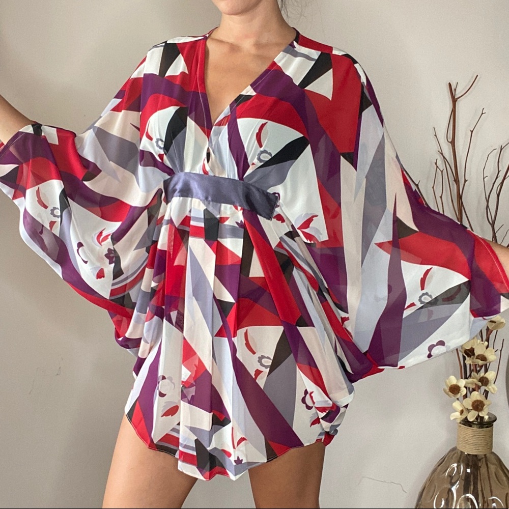 Silk Dolman Print Dress